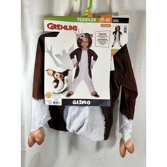 Gremlins Gizmo Toddler Halloween Jumpsuit Costume Size 3T 4T Headpiece New Kids - Picture 2 of 10